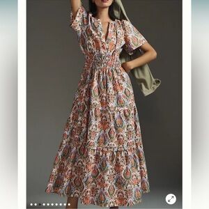 Anthropologie Multicolor Paisley Maxi Dress